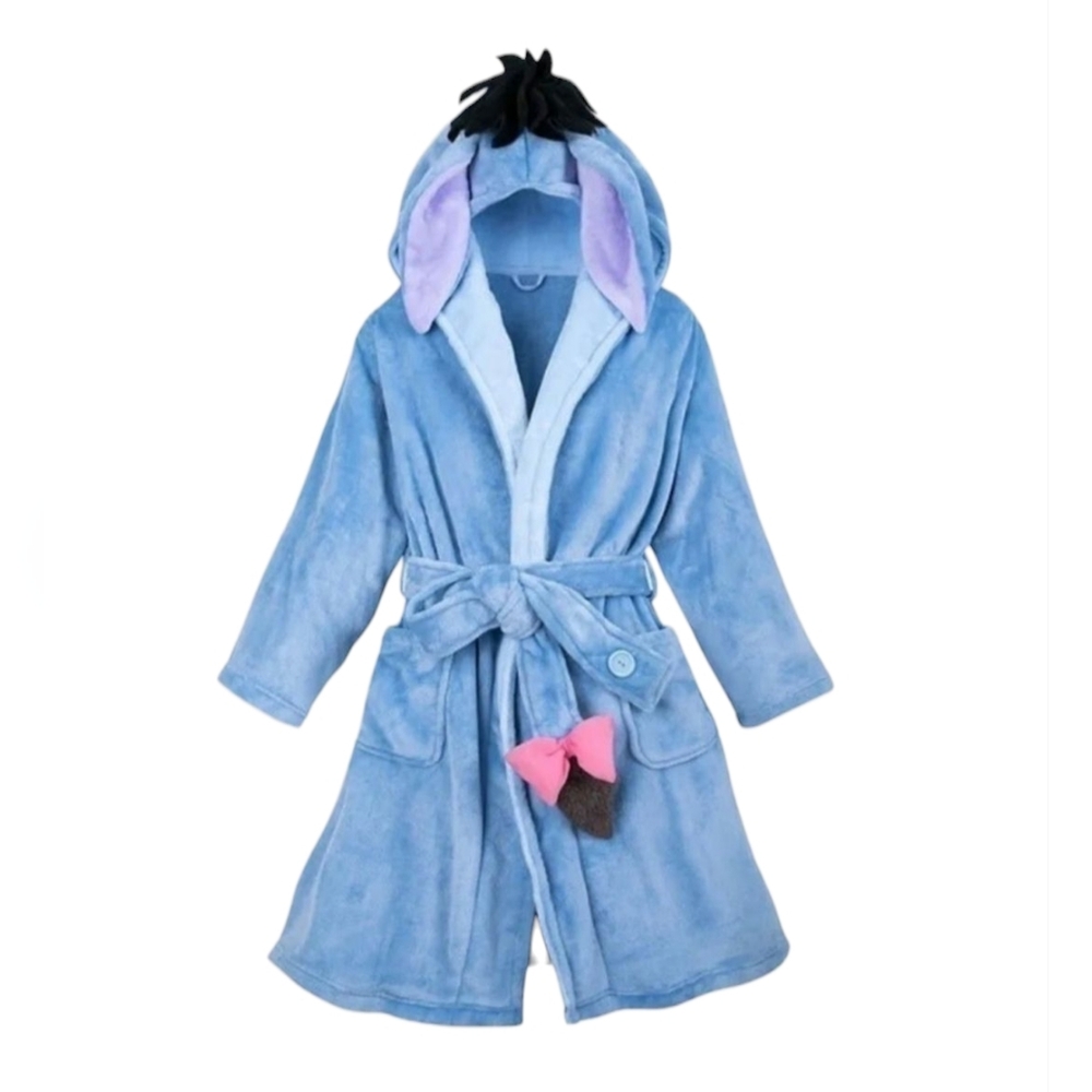 DISNEY Eeyore soft fuzzy Winnie The Pooh hooded donkey bath robe S‎
